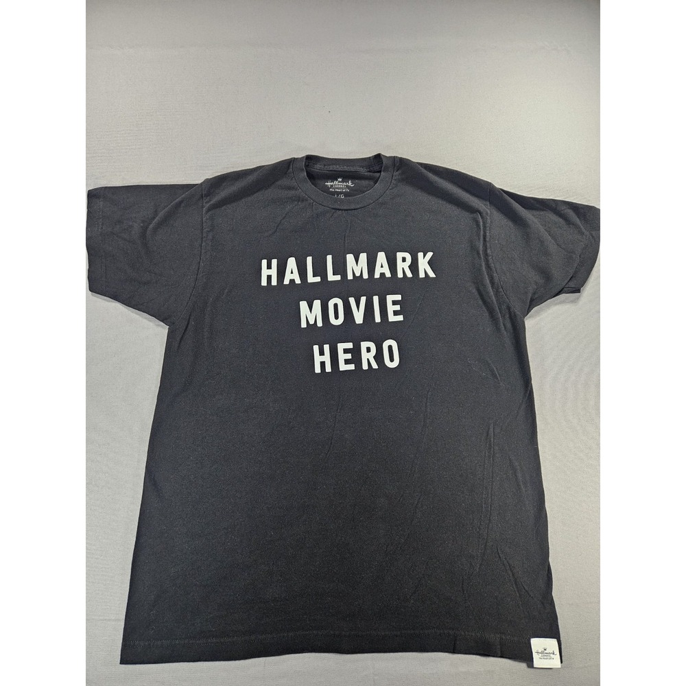 Hallmark Channel Graphic Tee Movie Hero Shirt Large L Black  Short Sleeve Unisex